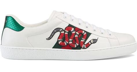 embroidered gucci sneakers|Gucci snake sneakers men.